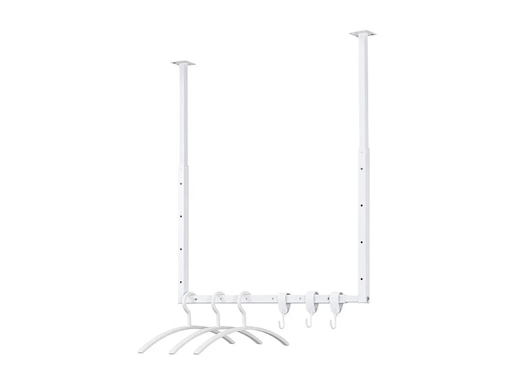 HOME DELUXE Porte-manteau mural SWAY Blanc - extensible | Tringle à vêtements industrielle, support pour serviettes