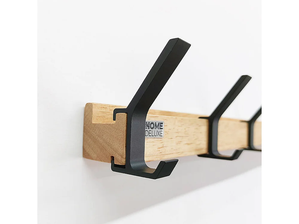 HOME DELUXE porte-manteau HOOK avec 5 crochets et aimants - bambou| Porte manteau mural, patère, porte manteau, patère