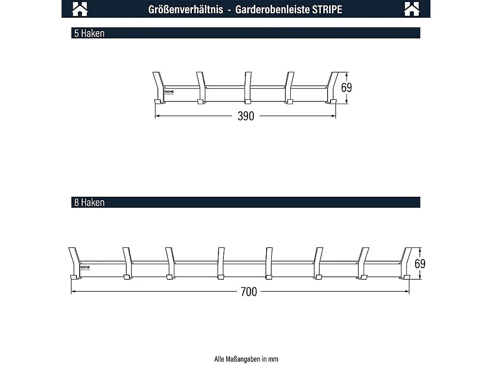 HOME DELUXE porte-manteau HOOK avec 5 crochets et aimants - bambou| Porte manteau mural, patère, porte manteau, patère