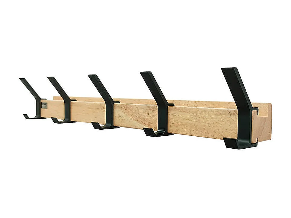 HOME DELUXE porte-manteau HOOK avec 5 crochets et aimants - bambou| Porte manteau mural, patère, porte manteau, patère