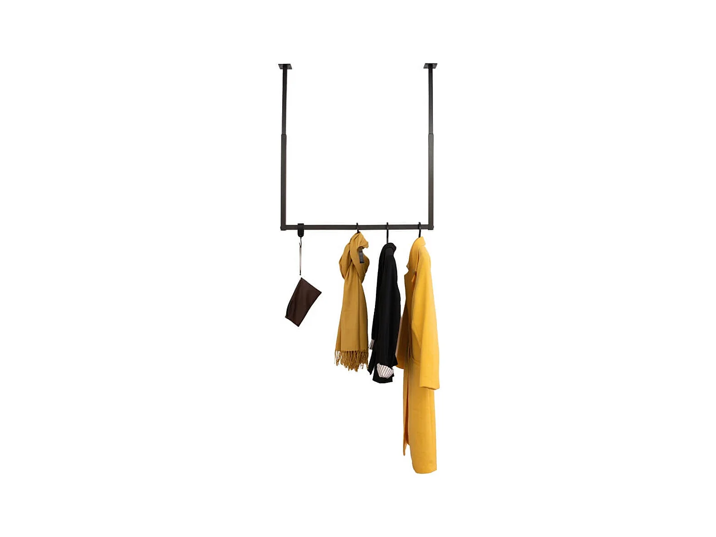 HOME DELUXE Porte-manteau mural SWAY Noir - extensible | Tringle à vêtements industrielle, support pour serviettes