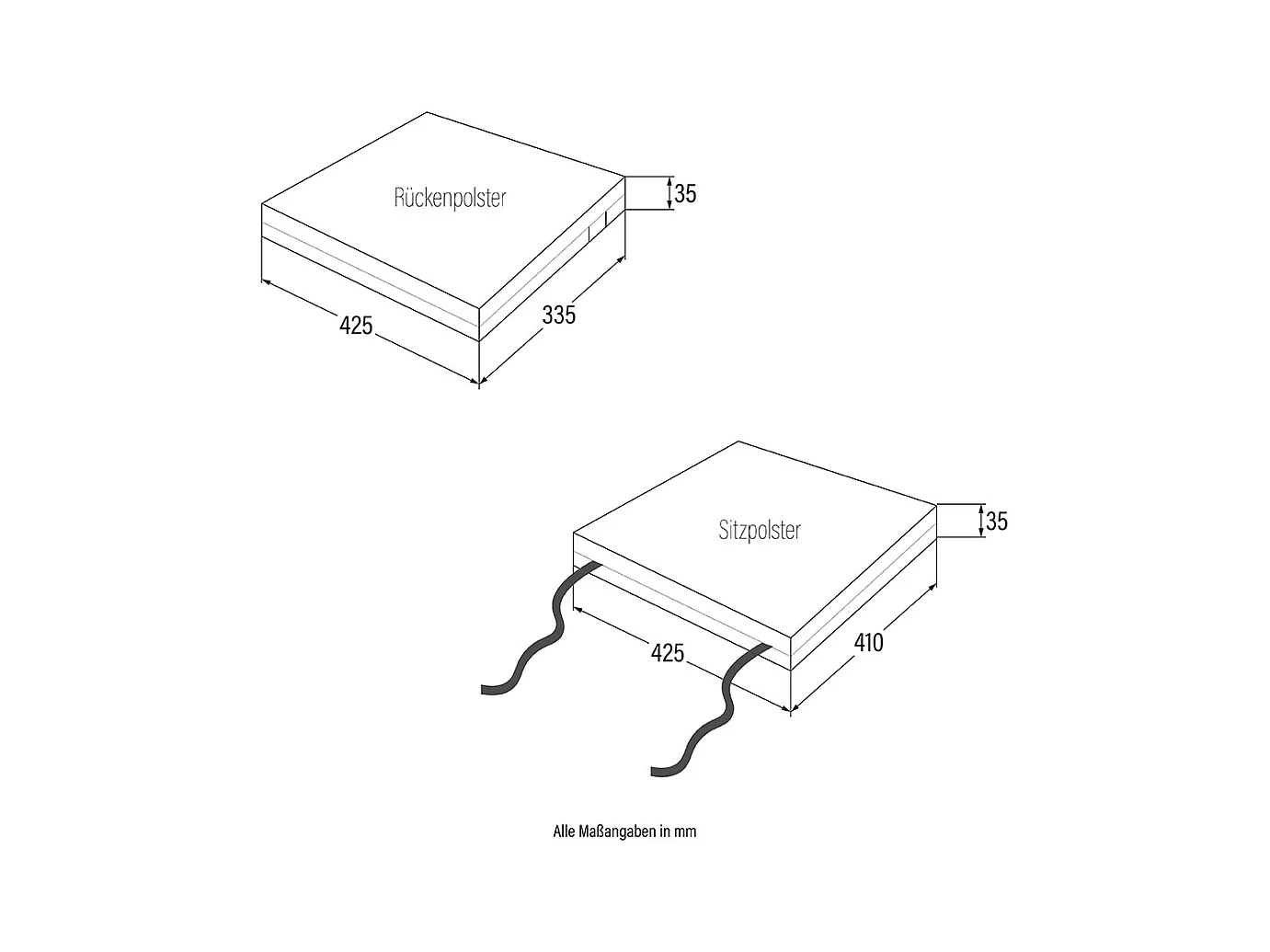 Home Deluxe Coussin d'assise MADERA Quantité : 12