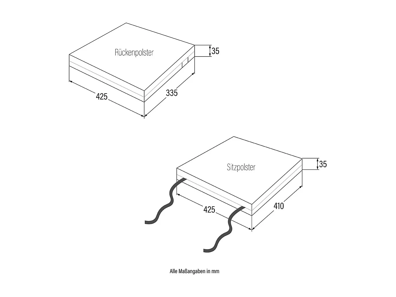 Home Deluxe Coussin d'assise MADERA Quantité : 5