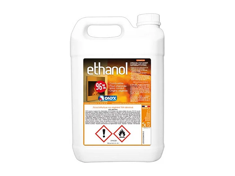 Combustible Écologique pour Cheminée d'Agrément sans Conduit - 5L Onyx