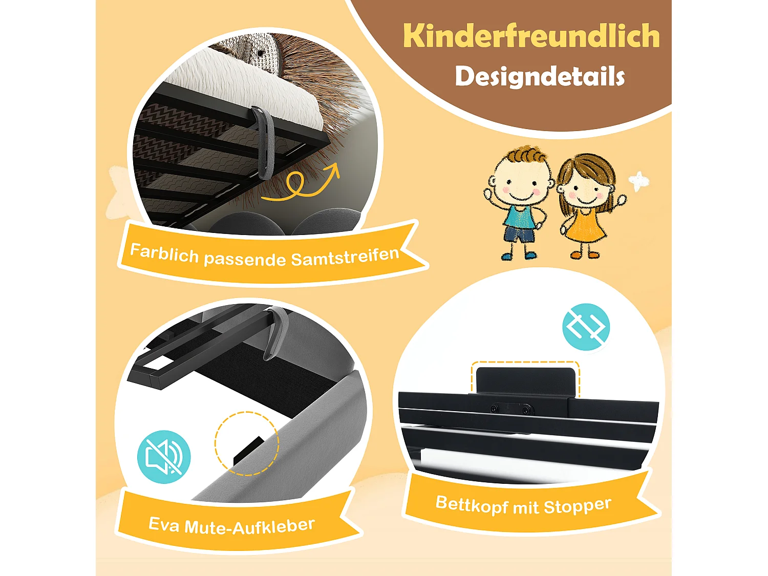 Gepolstertes Schlafsofa mit hydraulischem Stauraum – 90 x 200 cm – mit Lattenrost – Samt – Grau