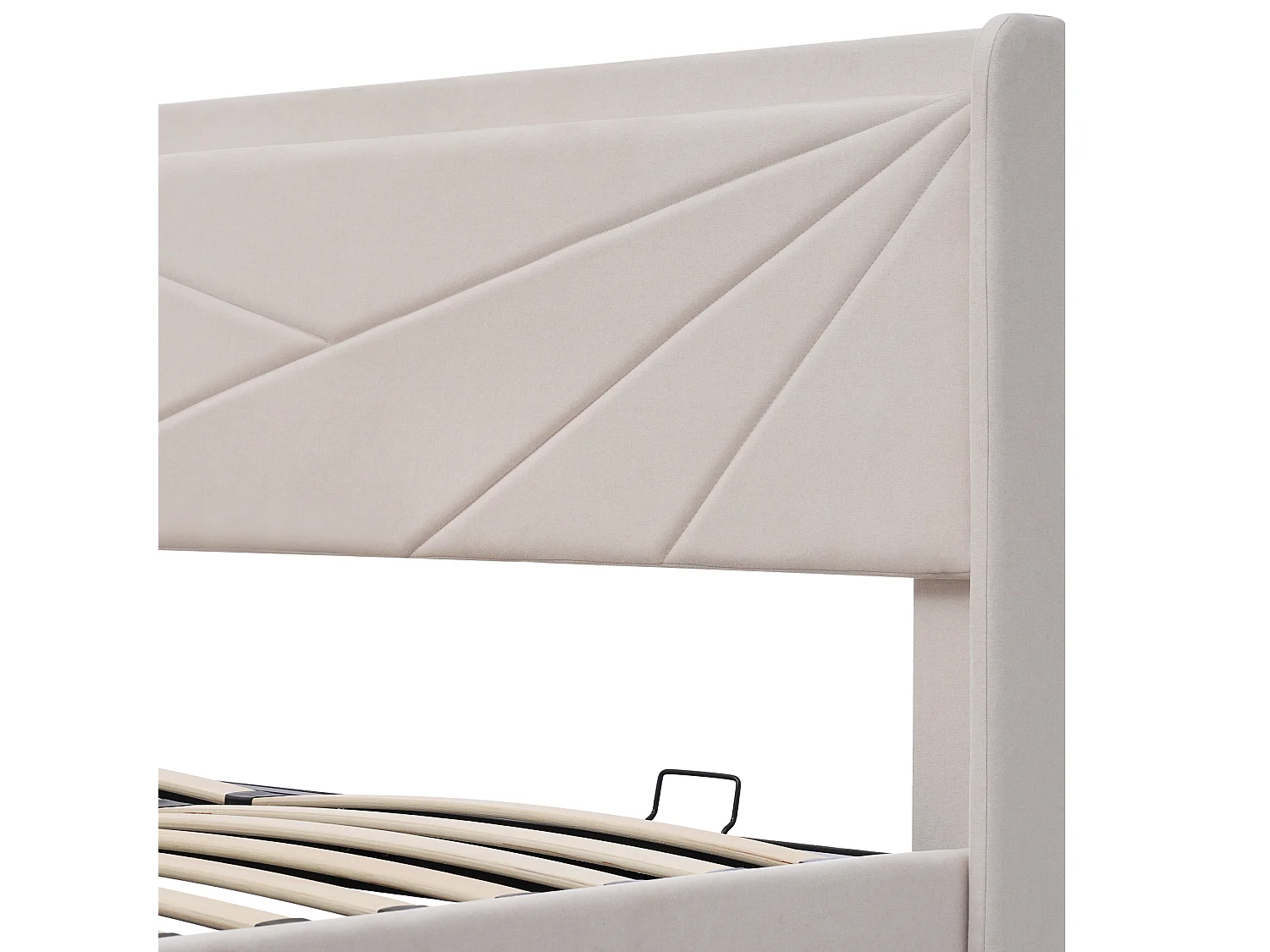 Lit double avec rangement et fonction de charge USB-C, 160x200 cm, beige, tête de lit moderne et confortable