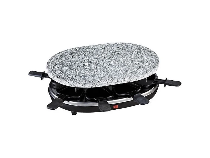 Raclettegerät und Kochstein für 8 Personen – Leistung 900 W – Grau