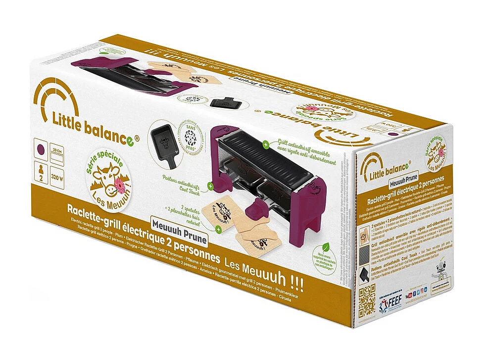 Raclette 2 Personen Meuuuh Prune Little Balance - Kompakt und Originell 350W