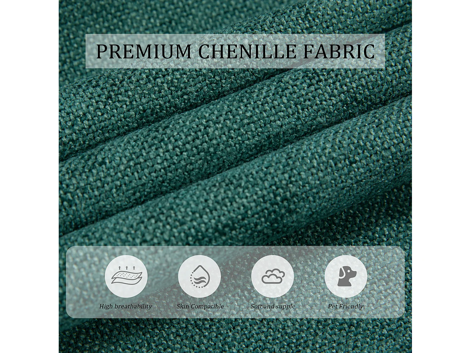 Canapé convertible 2 places en chenille - Ports USB intégré - Support de téléphone intégré - Dossier réglable - Vert - Pratique pour salon, chambre ou bureau