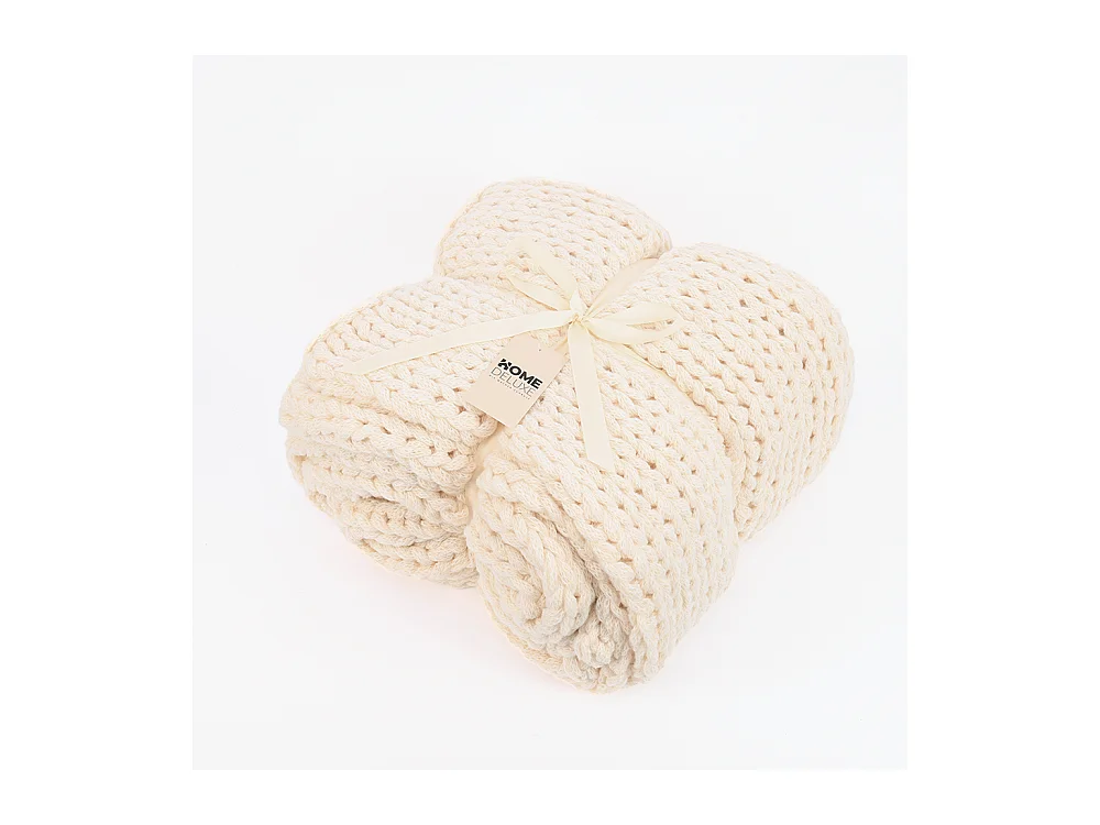 Home Deluxe Couverture tissée LIAN Beige - 140 x 200 cm