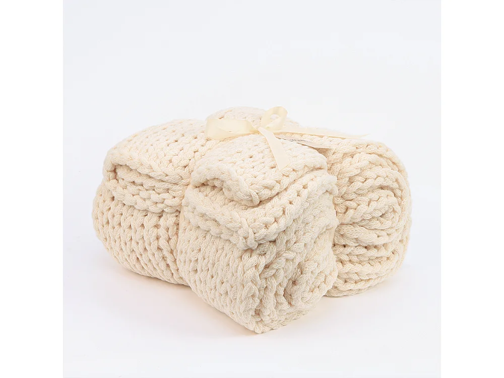 Home Deluxe Couverture tissée LIAN Beige - 140 x 200 cm