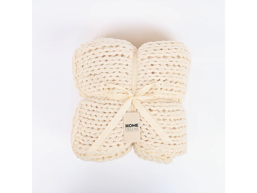 Home Deluxe Couverture tissée LIAN Beige - 140 x 200 cm