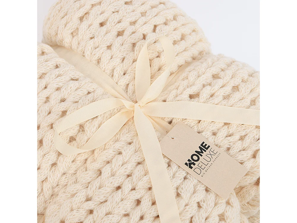 Home Deluxe Couverture tissée LIAN Beige - 140 x 200 cm