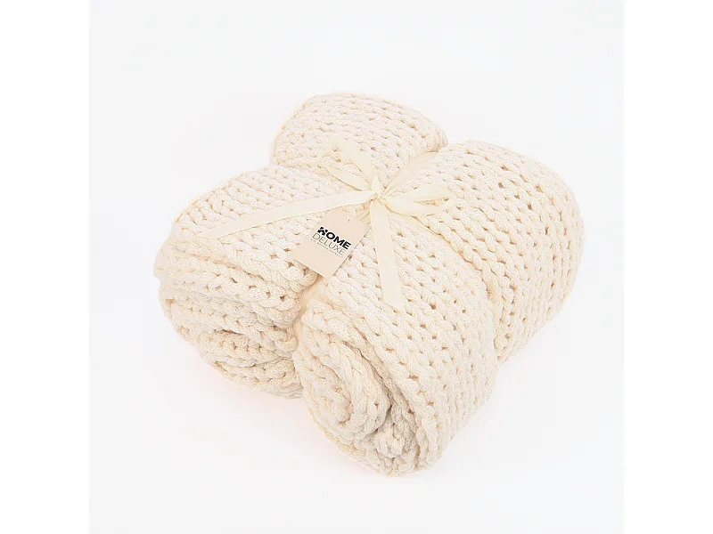Home Deluxe Couverture tissée LIAN Beige - 140 x 200 cm