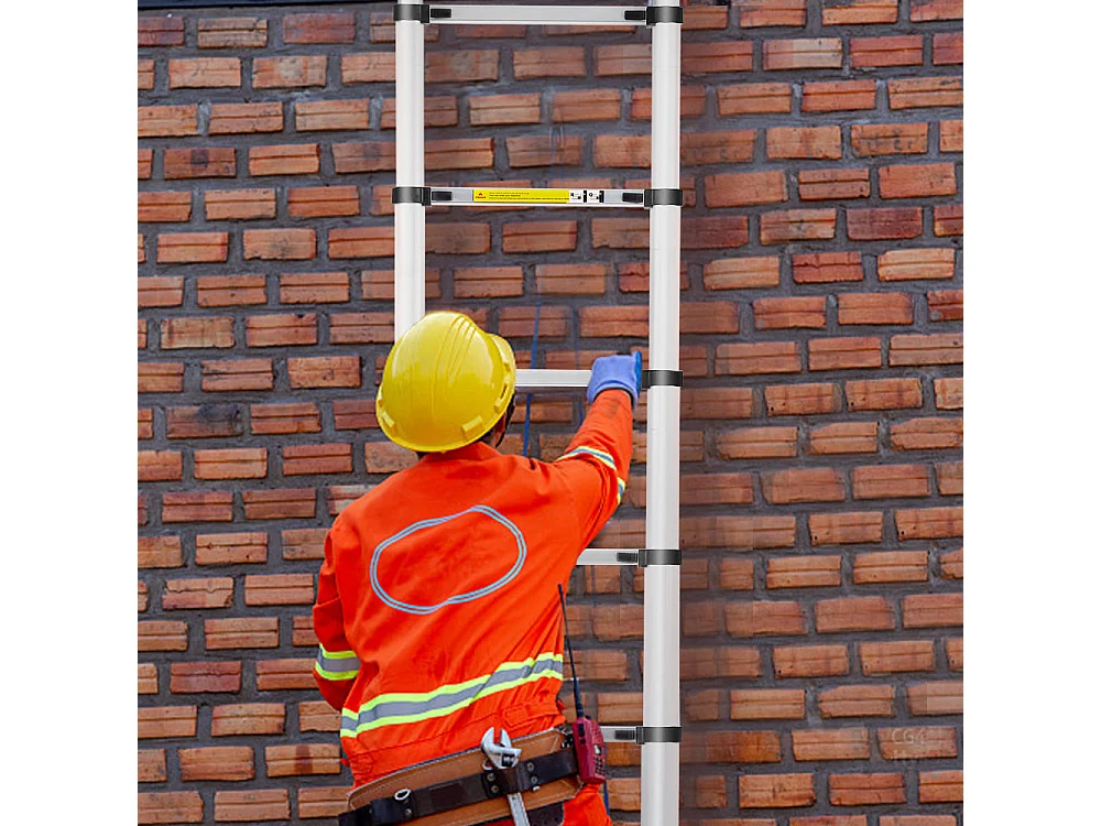 Multifunctionele telescopische klapladder van aluminium van 2,6 meter, maximaal draagvermogen van 150 kilogram