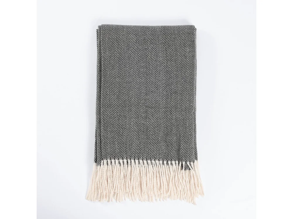 Home Deluxe Couverture en laine MILA Anthracite - 140 x 200 cm