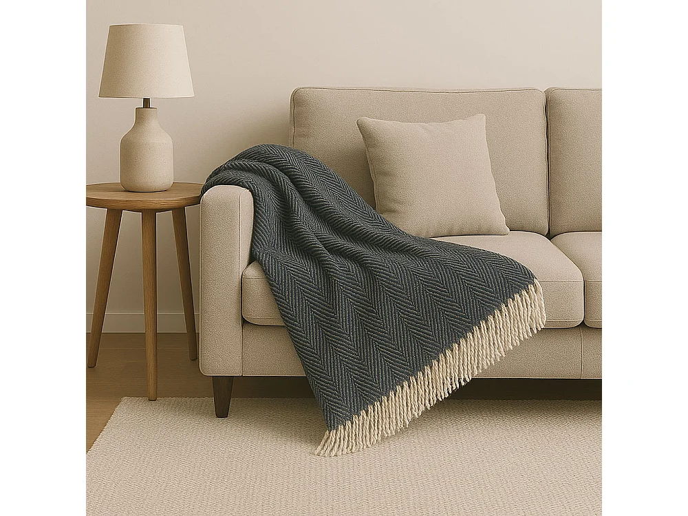 Home Deluxe Couverture en laine MILA Anthracite - 140 x 200 cm