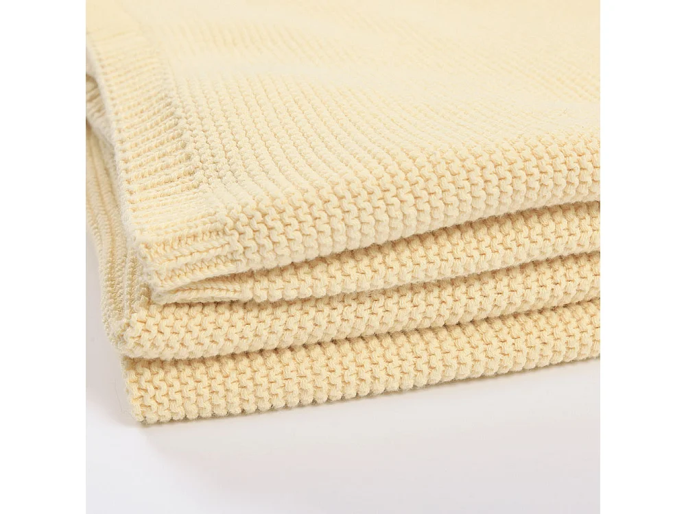 Home Deluxe Couverture en coton ELIA Beige - 140 x 200 cm