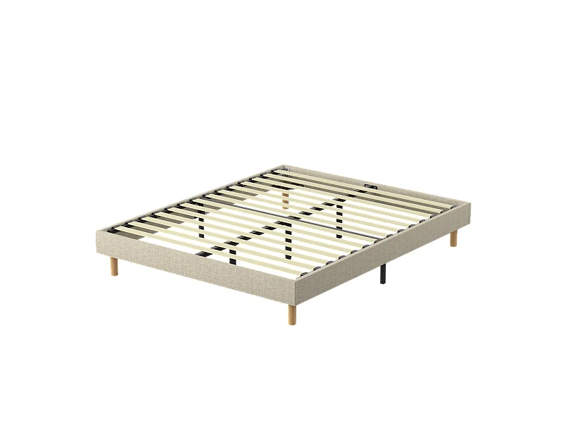 Sommier Tapissier 140x190cm, 14 lattes, 9 pieds Hauteur du cadre 29 cm