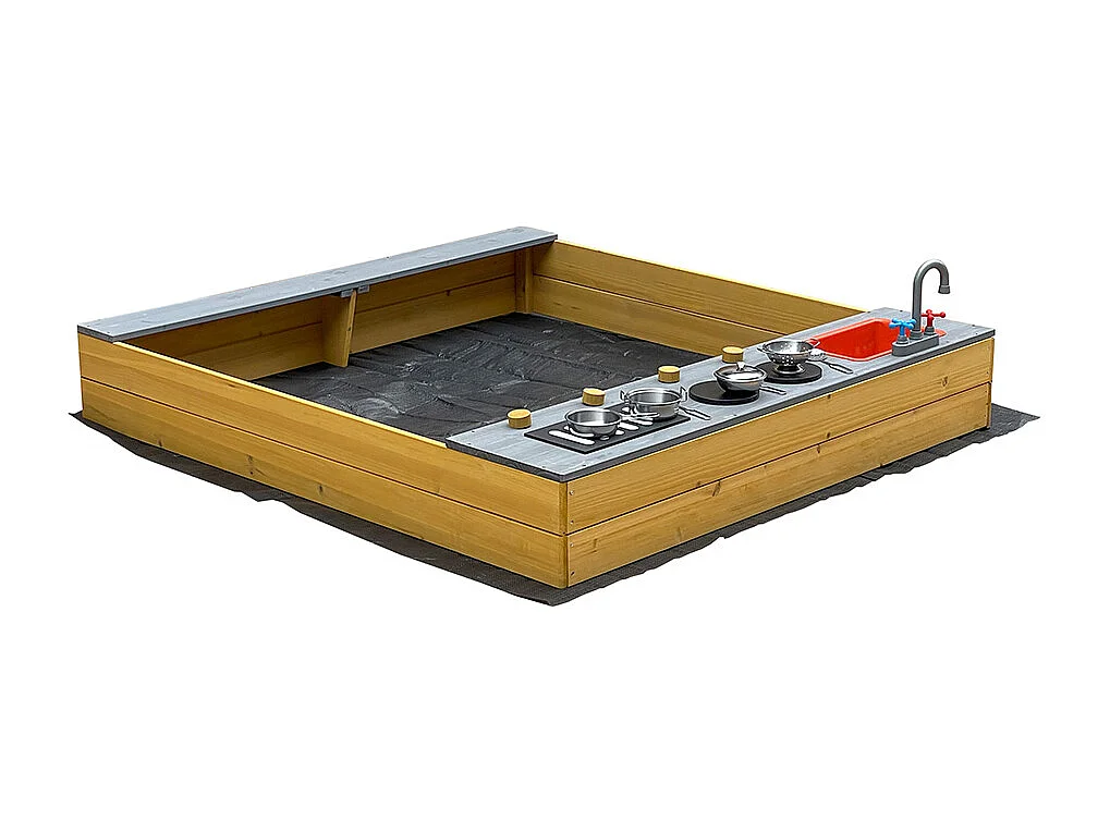 Home Deluxe Bac à sable avec kitchenette COOKY - Naturel
