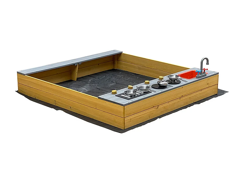 Home Deluxe Bac à sable avec kitchenette COOKY - Naturel