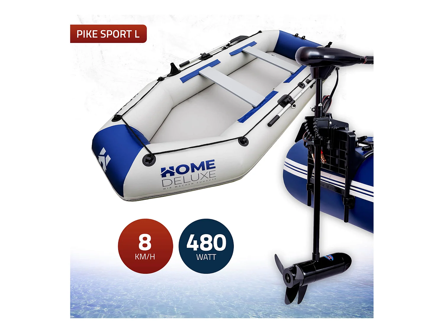Home Deluxe Bateau pneumatique PIKE L avec moteur