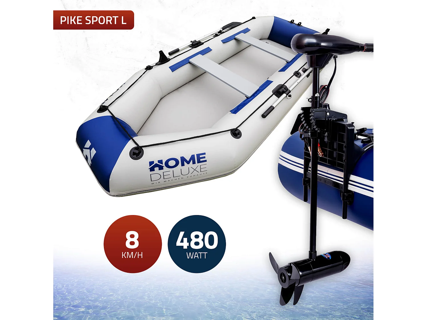 Home Deluxe Bateau pneumatique PIKE L avec moteur