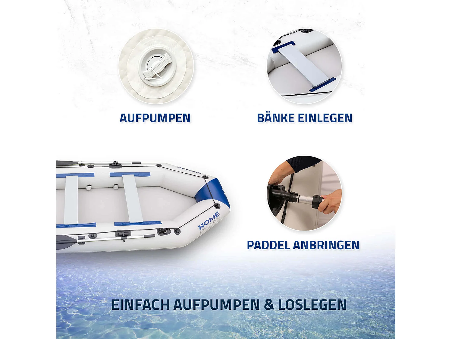 Home Deluxe Bateau pneumatique PIKE L avec moteur