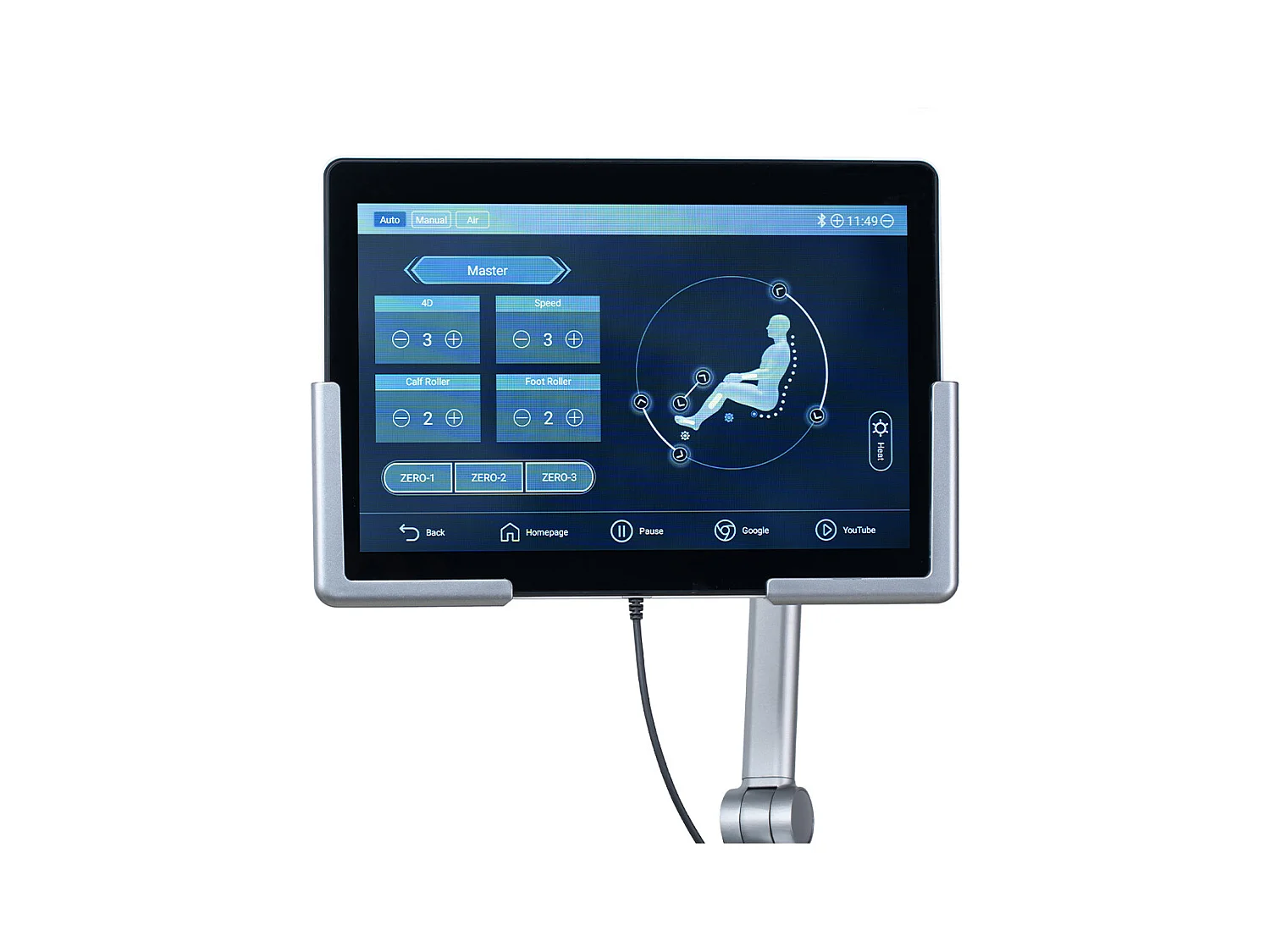 Home Deluxe Fauteuil de massage ALVINA avec rembourrage en tissu premium - Gris