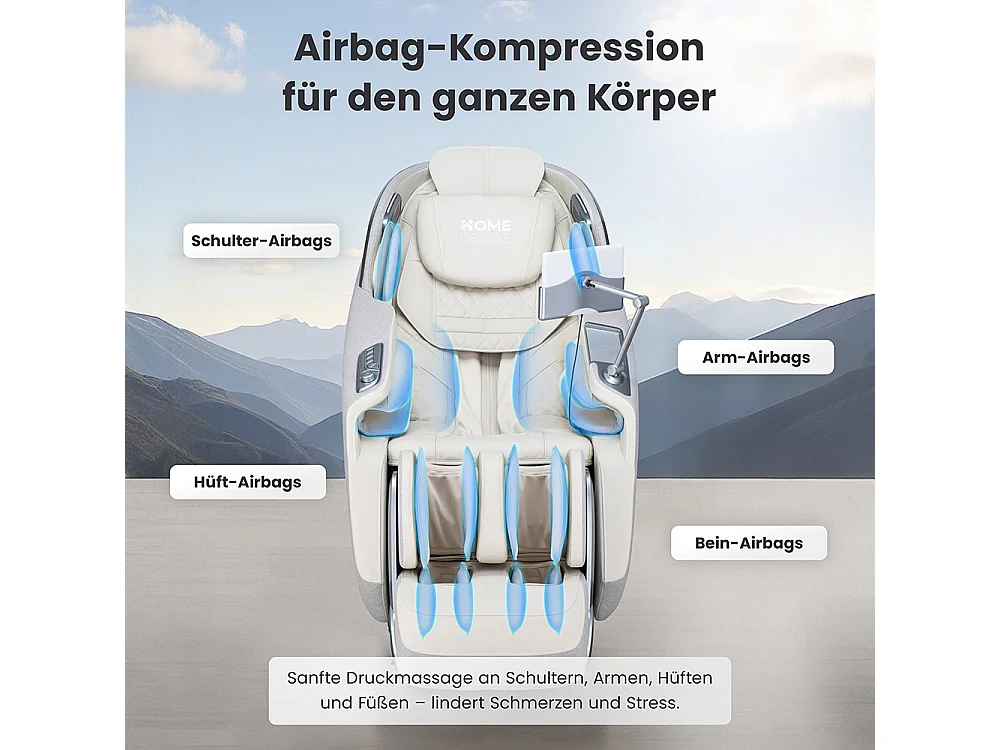 Home Deluxe Fauteuil de massage ALVINA avec rembourrage en tissu premium - Gris