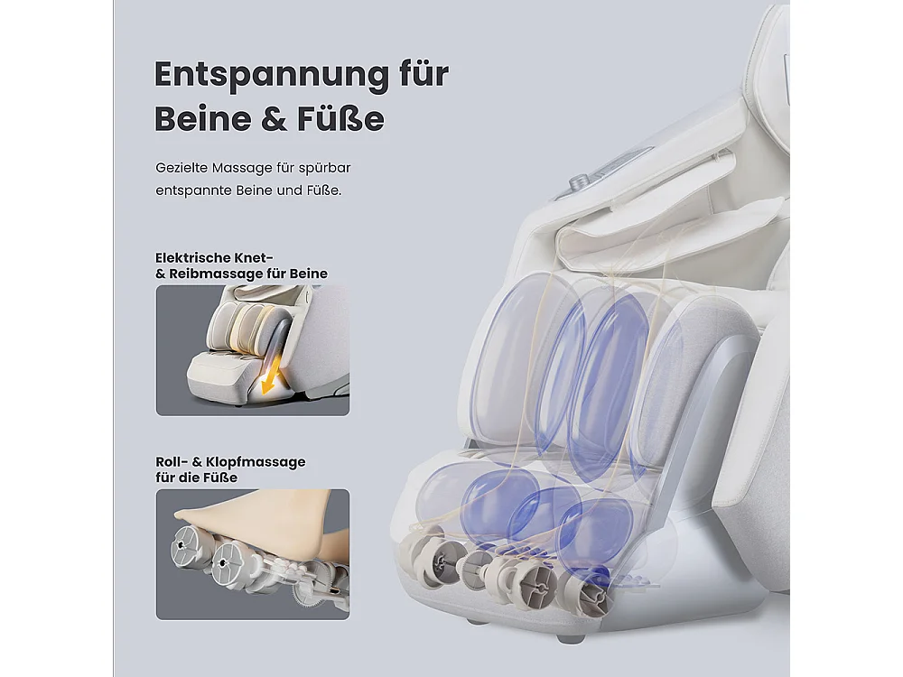 Home Deluxe Fauteuil de massage ALVINA avec rembourrage en tissu premium - Gris