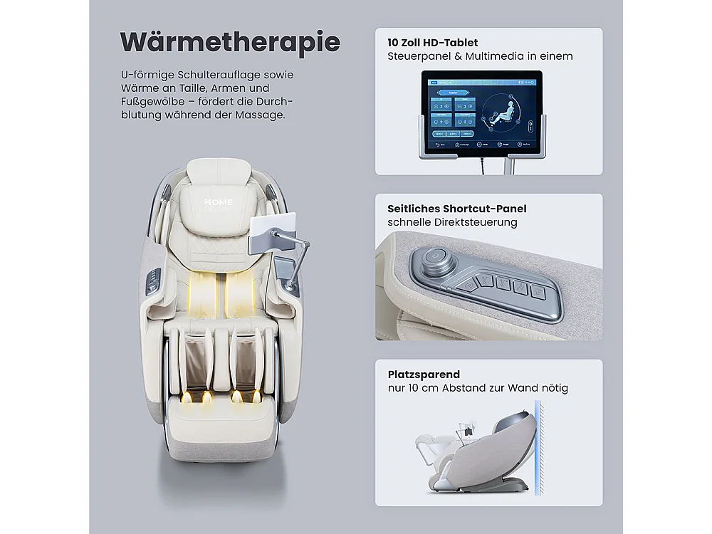 Home Deluxe Fauteuil de massage ALVINA avec rembourrage en tissu premium - Gris