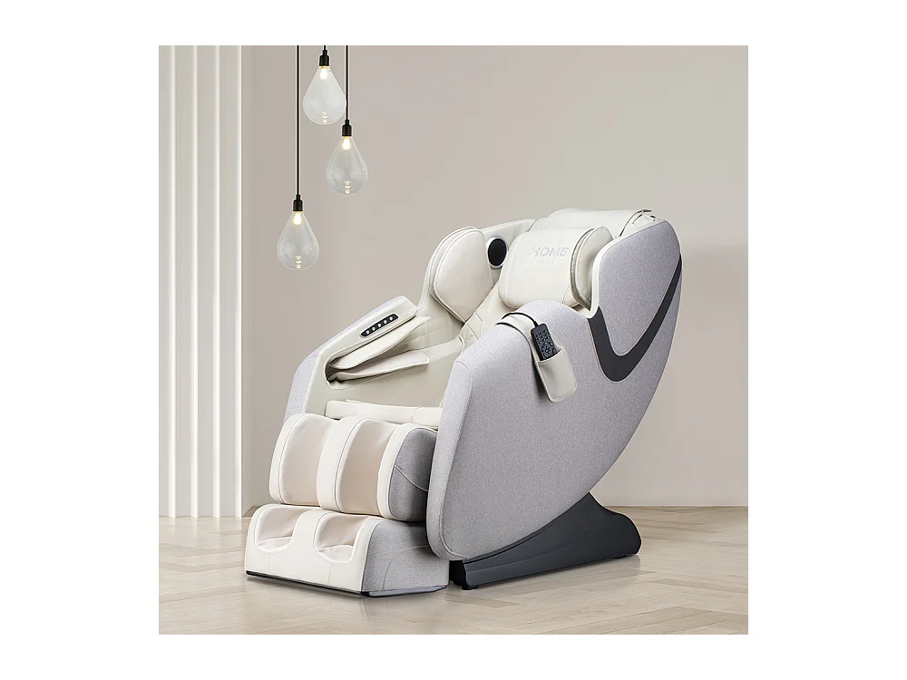 Home Deluxe Fauteuil de massage MARINO avec rembourrage en tissu premium - gris clair