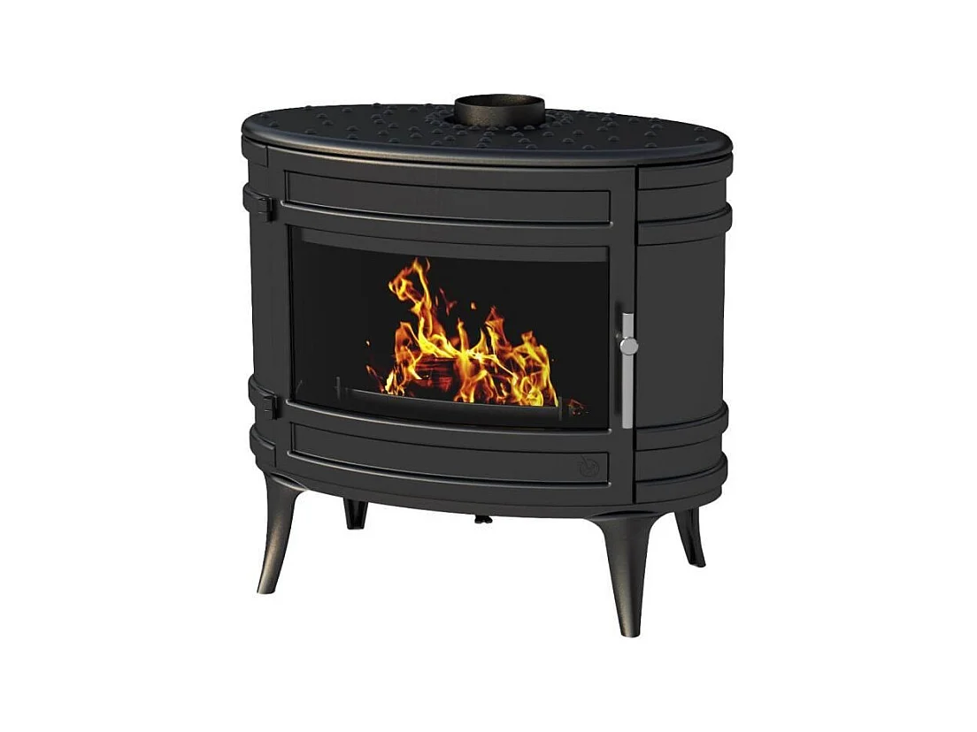 Poele a bois en fonte INVICTA Mandor - Puissance optimale: 12 kW - Max: 18kW - Bûches 33 cm max - Fabriqué en France - Ecodesg
