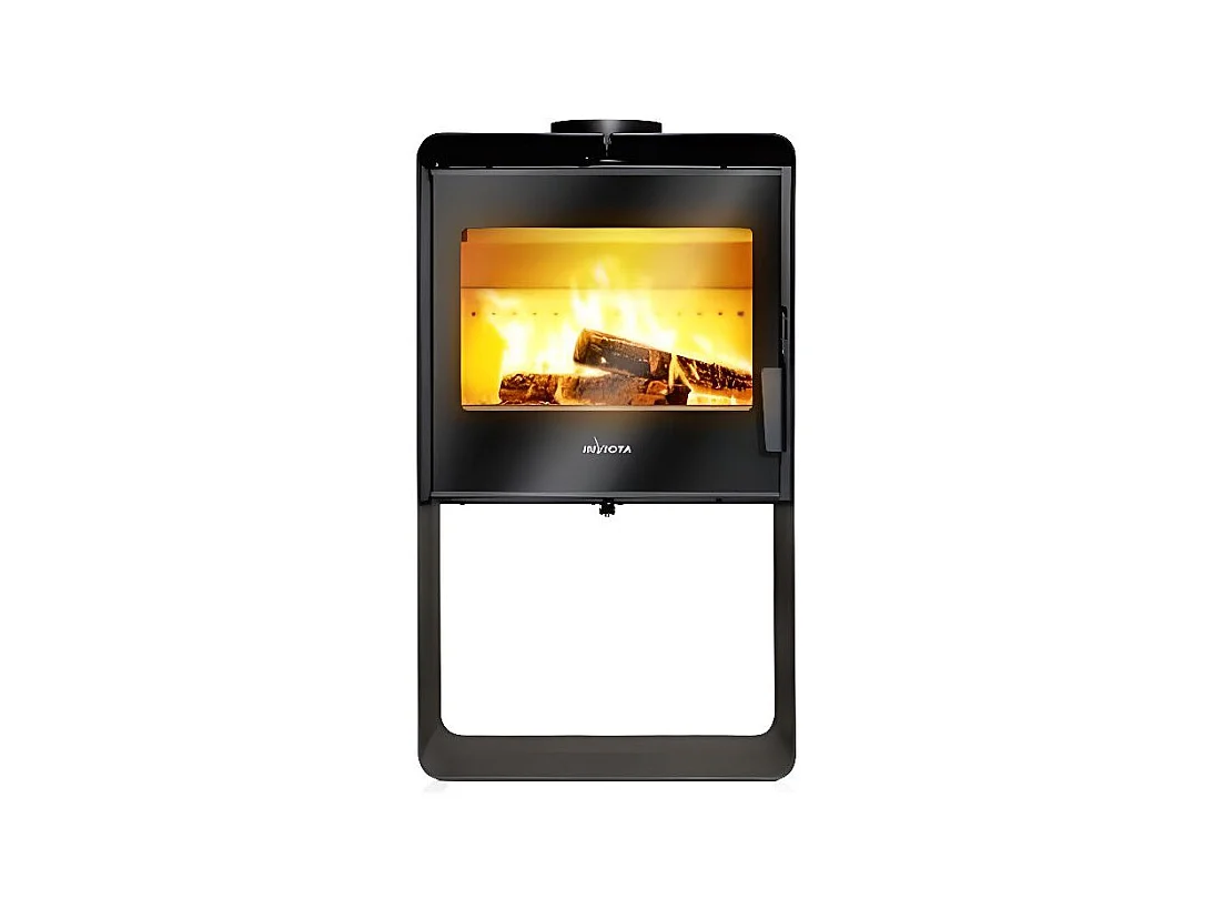 Poele a bois en acier INVICTA Borée - Puissance optimale: 7,5 kW - Max: 10 kW - Bûches 40 cm max, Ecodesign - Noir