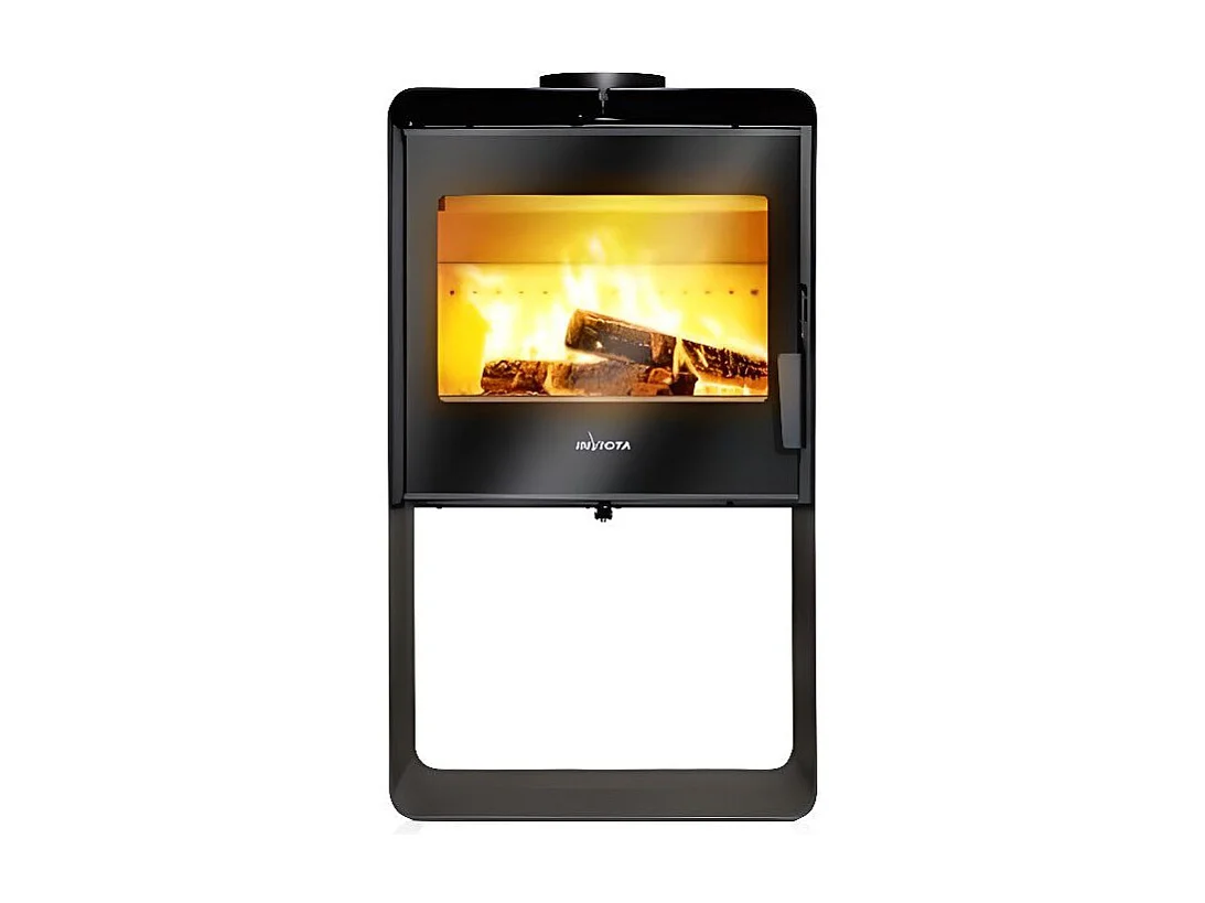 Poele a bois en acier INVICTA Borée - Puissance optimale: 7,5 kW - Max: 10 kW - Bûches 40 cm max, Ecodesign - Noir