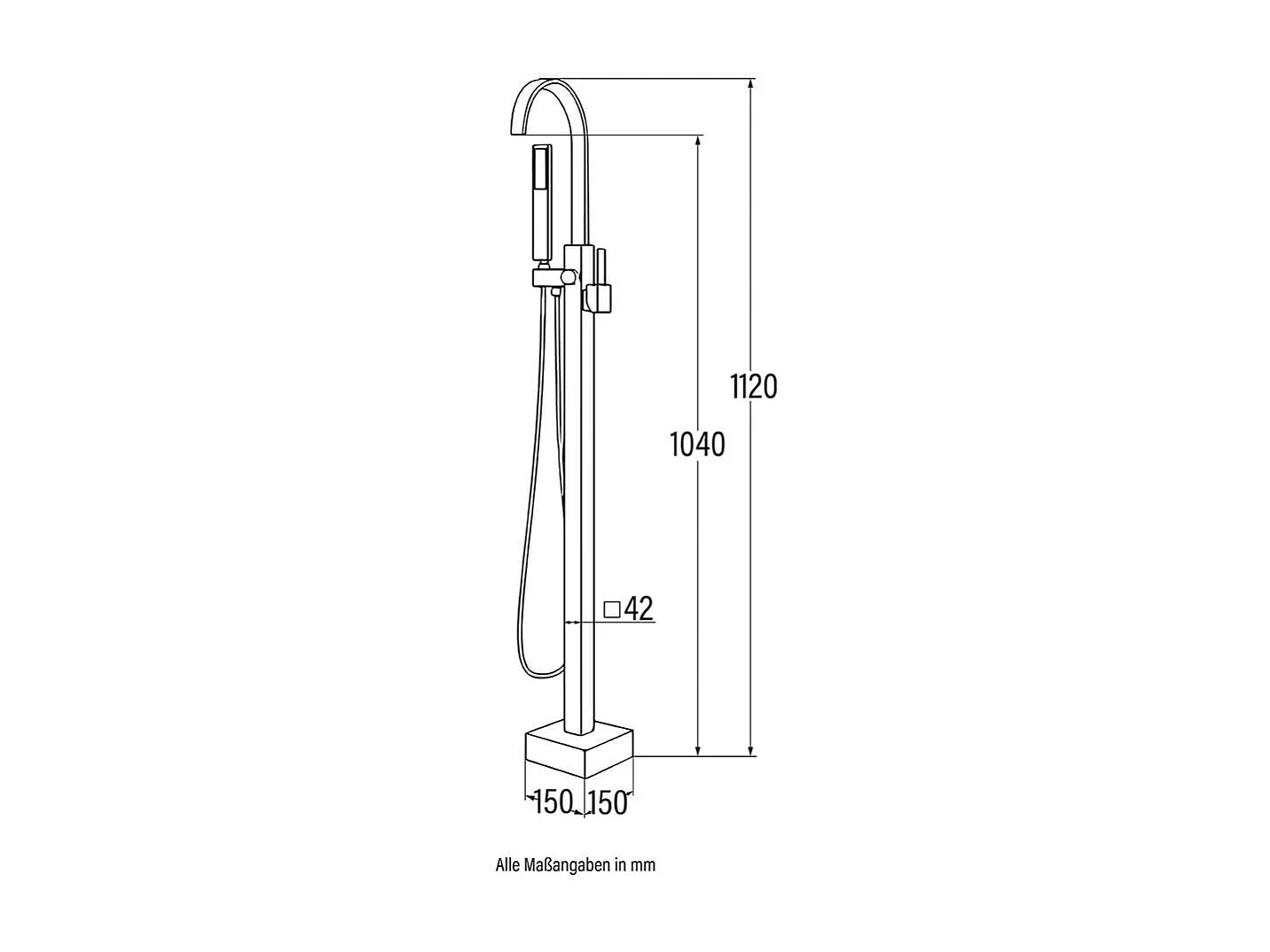 Home Deluxe Robinetterie sur pied SKY acier inoxydable