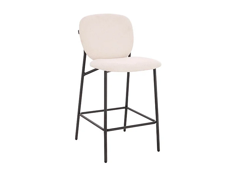 Home Deluxe CELDA Bouclé velours - 1 set blanc | Chaises de bar