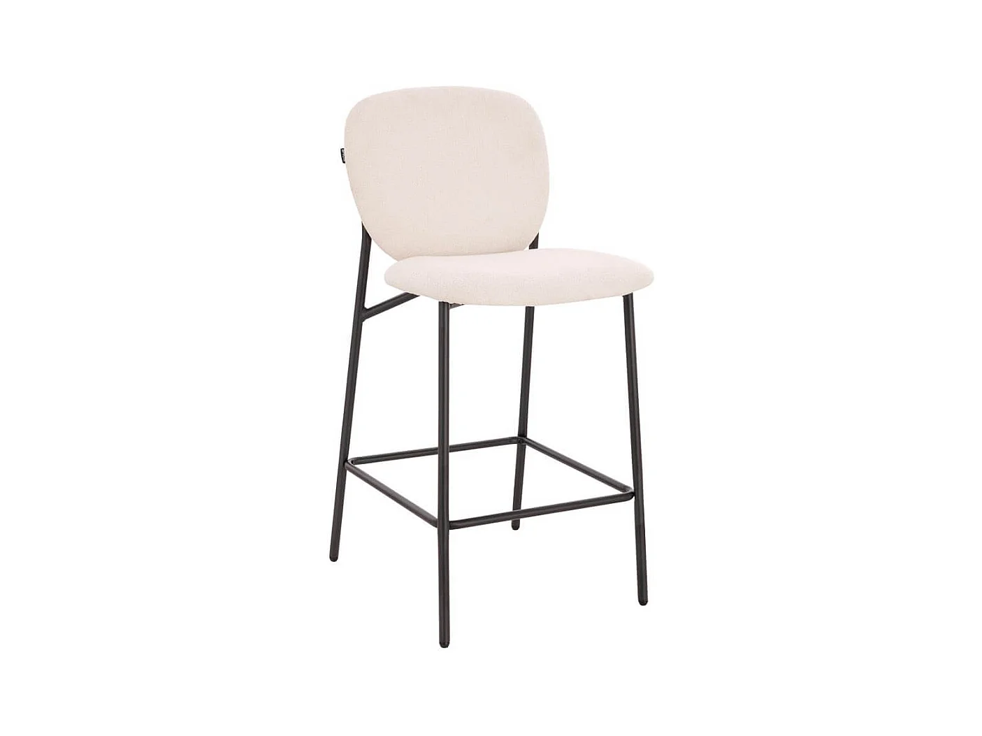 Home Deluxe CELDA Bouclé velours - 1 set blanc | Chaises de bar