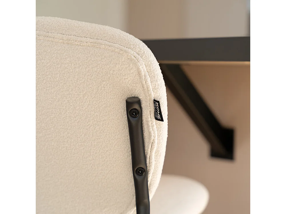 Home Deluxe CELDA Bouclé velours - 1 set blanc | Chaises de bar