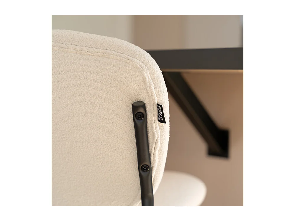 Home Deluxe CELDA Bouclé velours - set de 5 chaises blanches | Chaises de bar