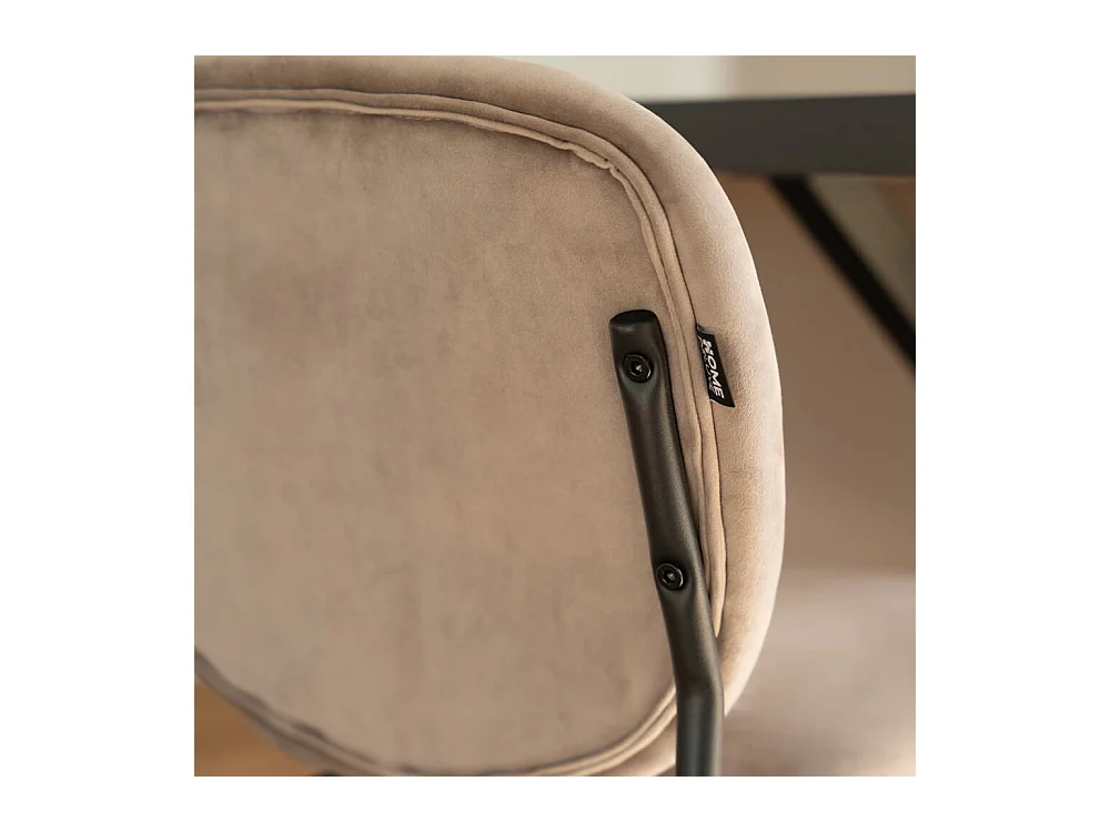 Home Deluxe CELDA Tabouret de bar velours - Set de 4 pièces marron clair | Chaises de bar