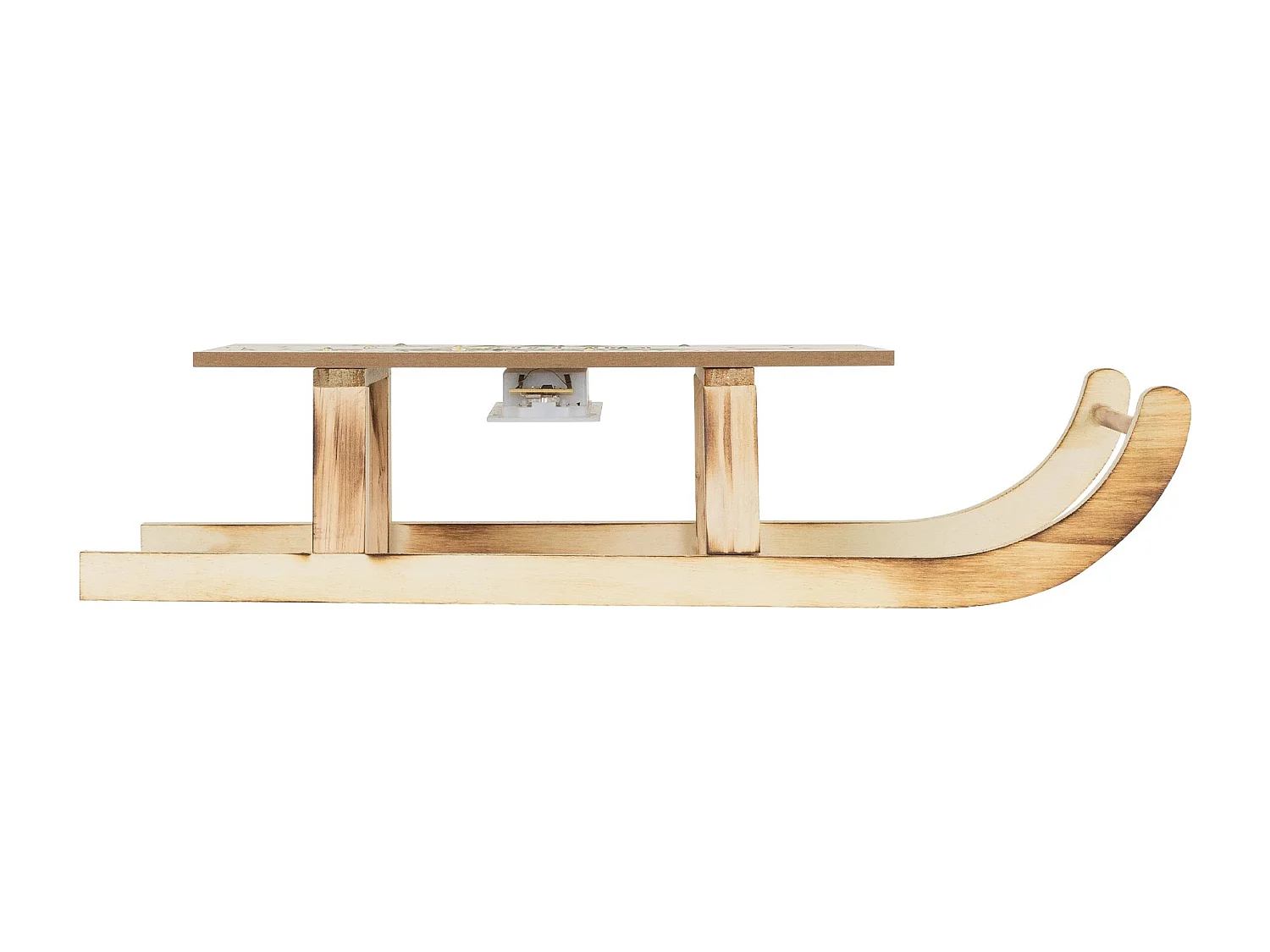 Slitta decorativa in legno a LED bianco caldo 42 x 16cm marrone a batteria timer