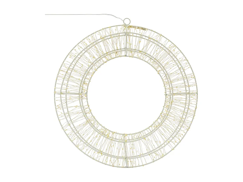 Couronne LED de Noël blanc chaud décoration lumineuse ronde avec 960 LEDs 38 cm