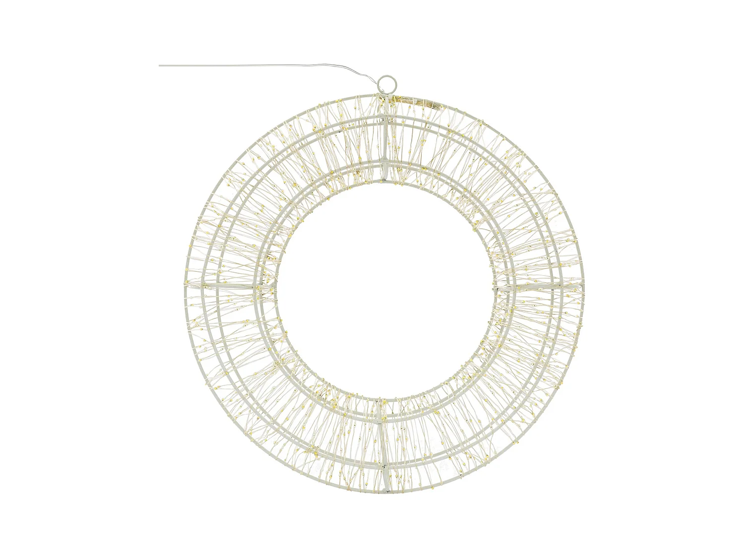 Couronne LED de Noël blanc chaud décoration lumineuse ronde avec 960 LEDs 38 cm