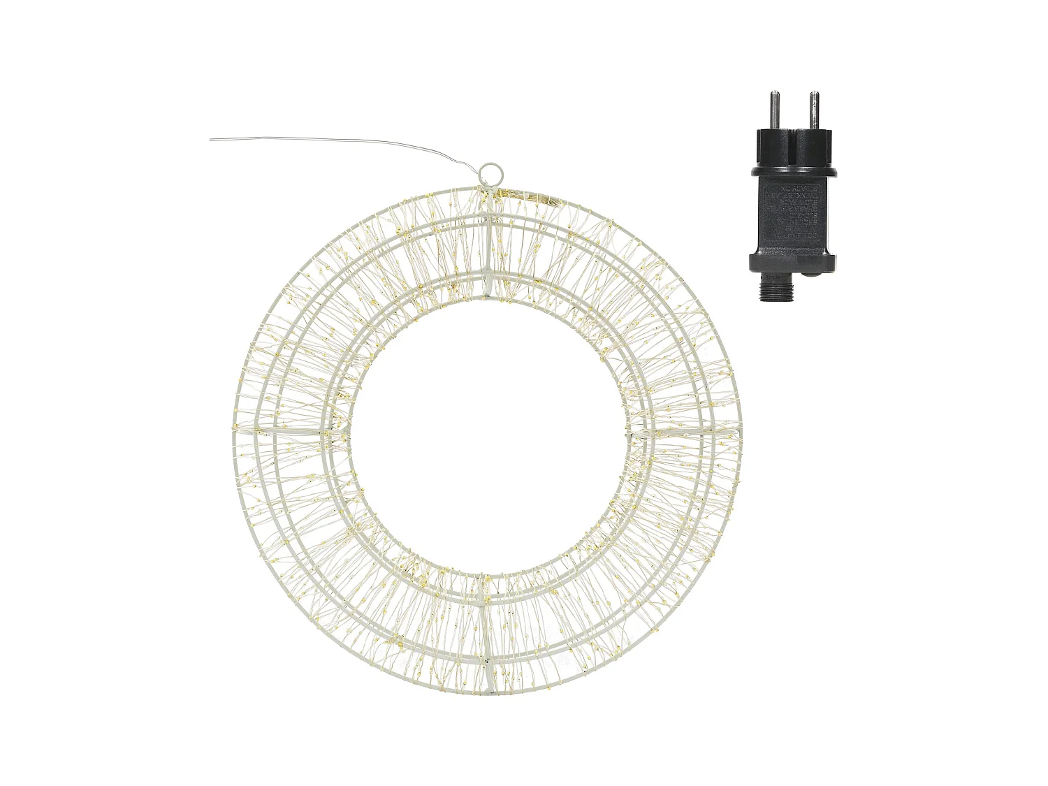 Couronne LED de Noël blanc chaud décoration lumineuse ronde avec 960 LEDs 38 cm