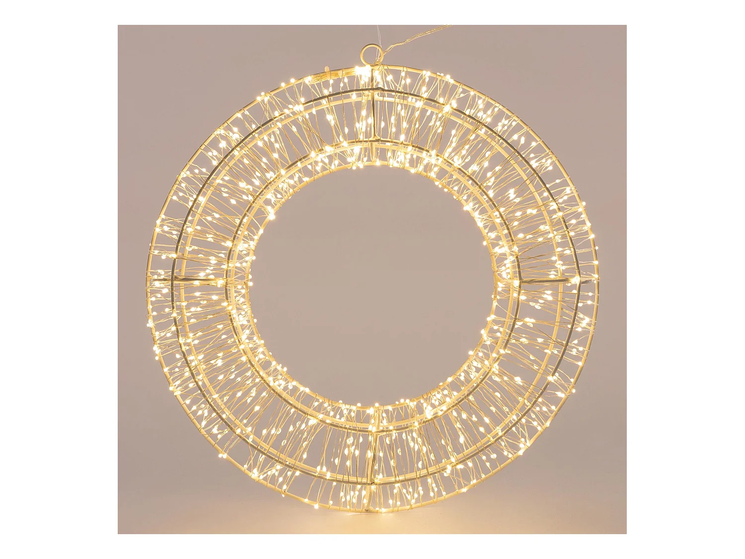 Couronne LED de Noël blanc chaud décoration lumineuse ronde avec 960 LEDs 38 cm