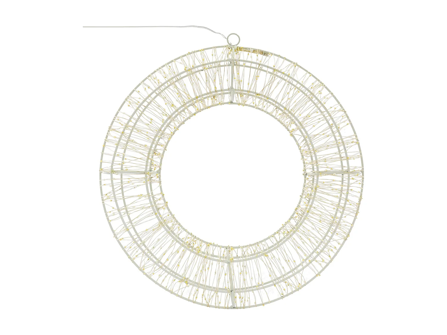 Couronne LED de Noël blanc chaud décoration lumineuse ronde avec 960 LEDs 38 cm