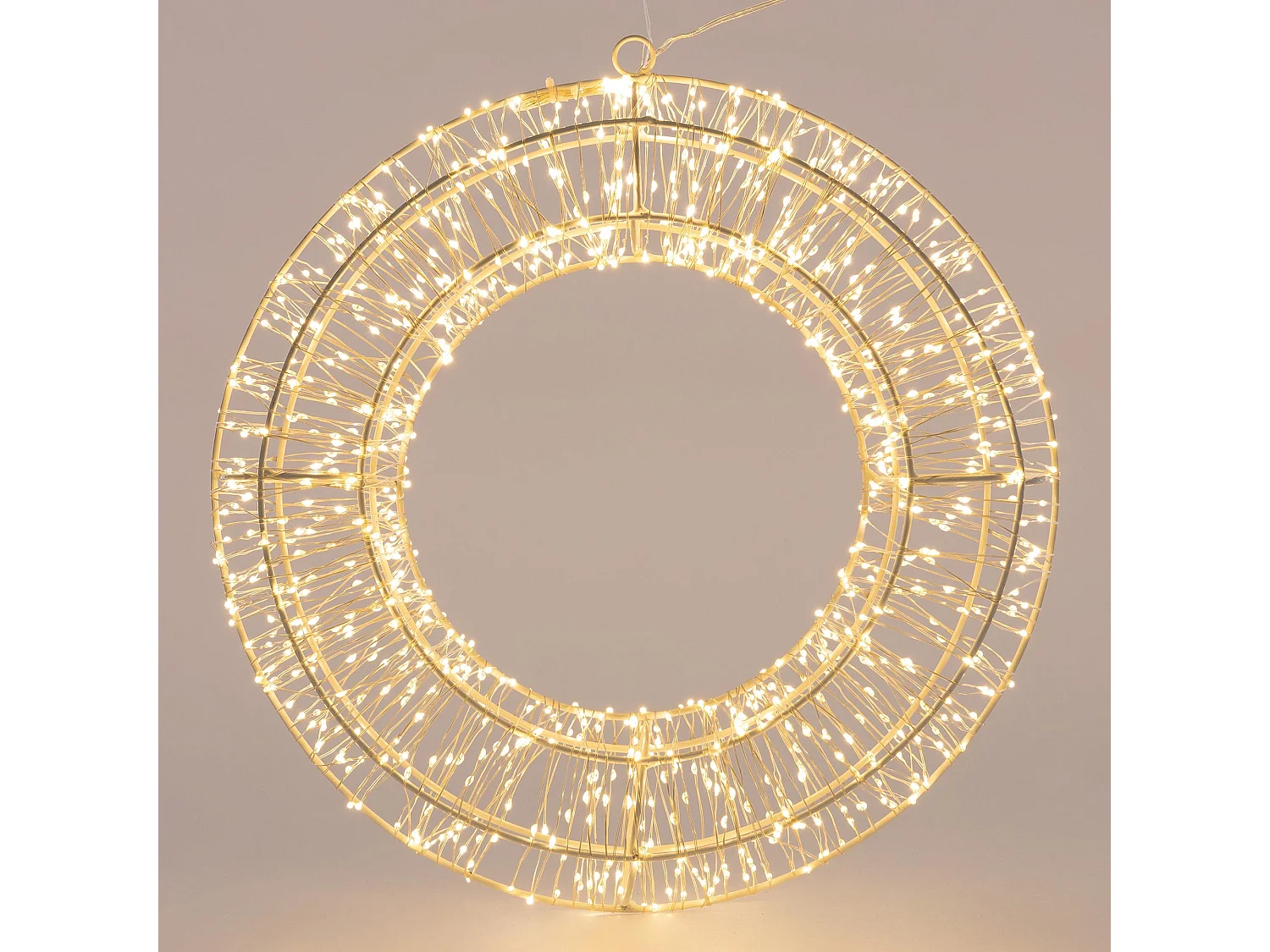 Couronne LED de Noël blanc chaud décoration lumineuse ronde avec 960 LEDs 38 cm