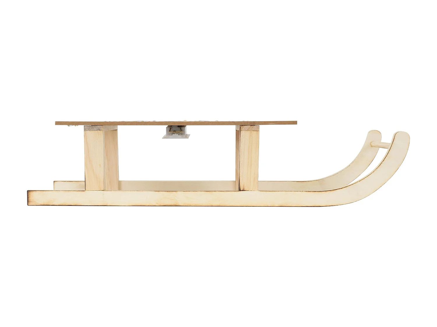 Slitta decorativa in legno 60 LED bianco caldo 60x21x13,5 cm marrone a batteria